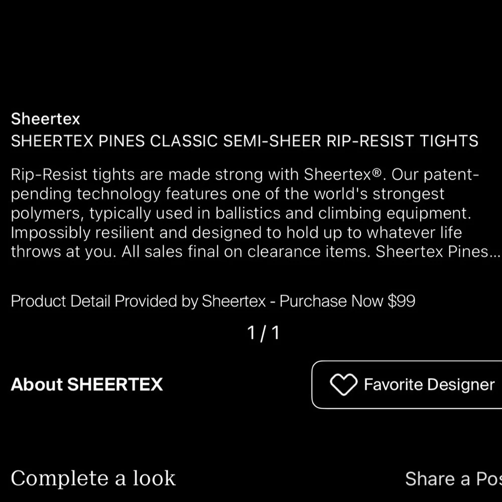 ‼️RARE‼️🎸SHEERTEX🎸🔥NWT🔥PINES CLASSIC SEMI-SHEER RIP-RESIST TIGHTS—S